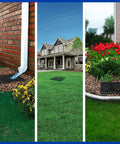 Square Catch Basin Drain Kit 12-Inch for lawns and landscaping installed with two-opening catch basin and plastic drain grates.