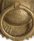 Close-up of Brilliant Sun Brass Cabinet Pulls Set Of 2 4.5 Inch showcasing detailed architectural design and 2.6 inch diameter.