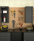 Heavy Duty Metal Wall Cabinet For Garage Storage, Lockable Steel Cabinet With Adjustable Shelves, Black Wall Mount Organizer