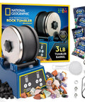 Rock Tumbler Kit With Extra Large 3 Lb Barrel, 3 Speed Motor, 9 Day Timer, Includes Rocks And Polishing Grit, Create Your Own Gemstones