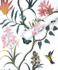 Pink Floral And Bird Peel And Stick Wallpaper For Cabinets And Bedrooms Self Adhesive Removable Vinyl With Butterfly Design