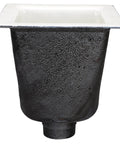 Heavy Duty 12 By 12 Floor Sink With 10 Inch Sump Depth And 3 Inch No Hub Outlet White Cast Iron Body ARC Anti Splash Dome