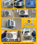 Beefy Heavy Duty Wall Mount Bracket For Mini Split Systems 9000–36000 BTU Outdoor Ductless ACs And Heat Pumps in use