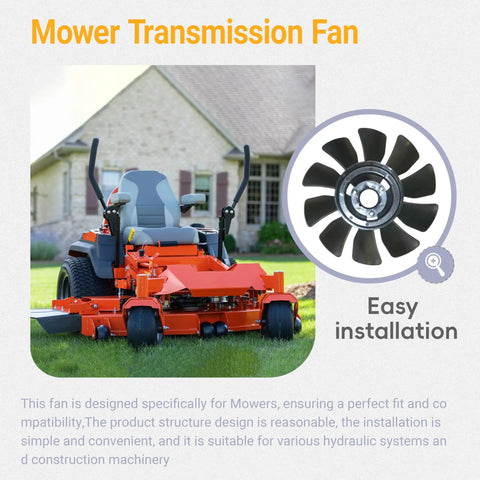 7 Inch 10 Blade Transmission Fan 53821 Replacement For Hydro Gear ZT Mower Models Fits Gravely Ariens Scag Liberty Z Bad Boy MZ Hustler Raptor XDX Zero Turn Built Tough Upgrade