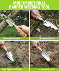 Garden Trowel With Wood Handle Stainless Steel Narrow Flat Shovel For Planting Weeding Transplanting And Digging in four uses