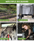 39 By 10 Foot Mosquito Netting For Garden And Patio, Bird And Bug Guard Protecting veggies and fruits, diverse uses shown