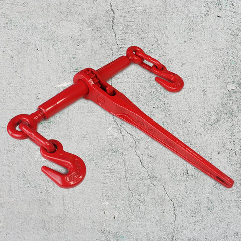4 Pack Ratchet Load Binders With 2 Grab Hooks For 5/16 To 3/8 Grade 70 Transport Chain, 5,400 Pound Working Load Limit
