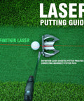 Indoor Golf Putting Trainer For Alignment Mastery Red Line Putt Pro Practice Aid with laser guide on green mat