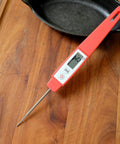 Ultra Quick Digital Kitchen Thermometer For Cooking And Grilling With A 4.5 Inch Compact Probe Splash Resistant Ideal For Meat Candy Candles Liquids Oil With Hold Function And CF Toggle