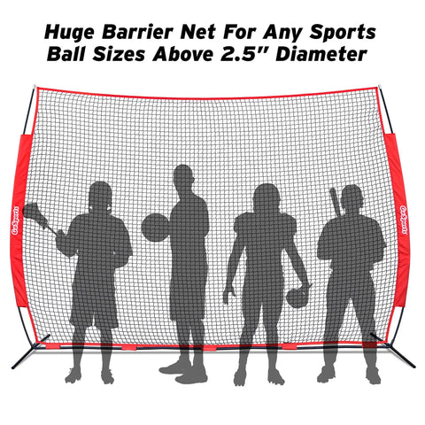 Portable Sports Barrier Net Great For Baseball Softball Lacrosse Tennis Football And More Two Size Options 12 Ft By 9 Ft Or 20 Ft By 10 Ft