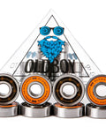 Set of 8 Chrome Steel Bearings 8x22x7mm for Skateboards and Longboards with display stand