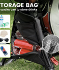 Ultralight Aluminum Golf Push Cart With Quick Snap One Click Fold Design And Large Ten Inch All Terrain Wheels That Glide Hella Smooth On Any Clubhouse Course storage bag with drinks and ice packs.