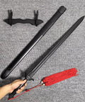 Tai Chi Sword Training Katana Style Practice Sword, 99cm High Elastic Polypropylene Blade with Scabbard and Red Tassel
