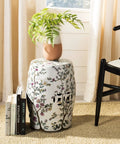 White Ceramic Garden Stool 13 By 18 Inches Modern Contemporary Oriental Handmade Indoor Outdoor Use Cool Patio Decor And Accent Seating