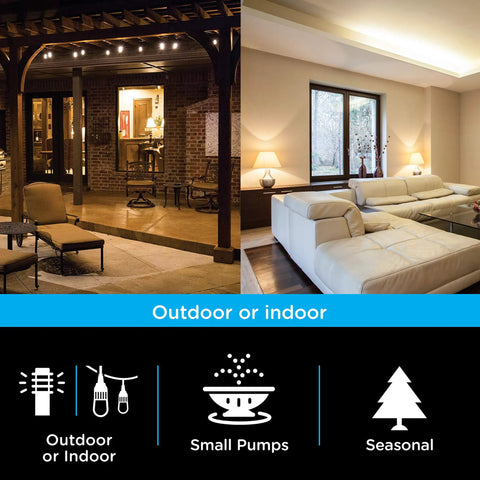 Indoor And Outdoor Plug In Digital Timer With One Grounded Outlet, Two Custom Daily On And Off Times, Weather Resistant Design