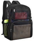 Heavy Duty Mesh Backpack See Through Beach Pool Bag For Travel And Day Trips Rugged Tough As Nails 600D Base Black Color