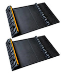 Heavy Duty Rubber Parking Stop for Garage Floors 2 Pack Vehicle Wheel Stop With Reflective Yellow Targets, side view