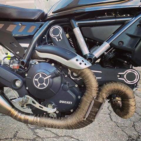 Titanium Exhaust Heat Wrap With Lava Rock Technology 2 In By 25 Ft Pliable Tape on motorcycle exhaust pipes