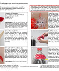Instruction sheet for attaching Screw On Water Rocket Fins With Parachute Kit to 2L bottles, featuring parachute and fin assembly steps.