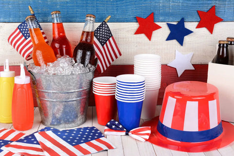 12 Pack Small American Flags 4x6 Inches Hand Held Stick Flags Spear Top with patriotic decor for events, ice bucket, cups