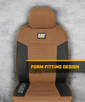 MeshFlex Automotive Seat Covers For Cars Trucks And SUVs Beige Front Seat Covers with Durable Mesh Back, form-fitting design.