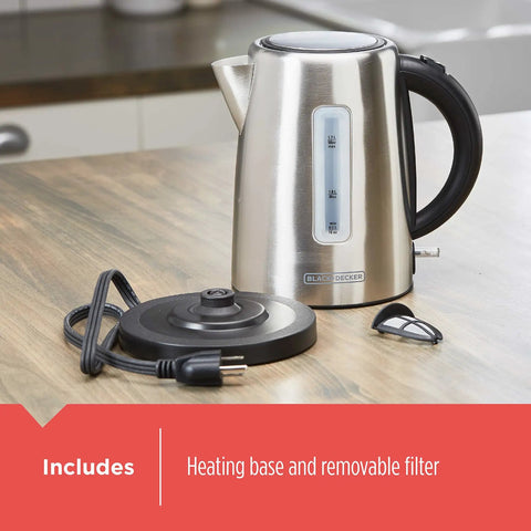 1.7L Cordless Electric Kettle In Sleek Silver With Automatic Shutoff And Boil Dry Protection No Fuss Easy Pour For Home Kitchen