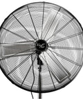 Front view of 30 Inch Industrial Heavy Duty Pedestal Oscillating Metal Stand Fan with All Metal Construction and High Velocity Airflow
