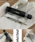Watch Band Link Removal Kit For Metal And Stainless Steel Bands Pro Grade Tool Free Sizing Pin Remover with tools on glove.