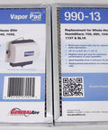 Two Pack 990-13 Humidifier Water Pads Replacement For Compatible Humidifiers packaging front view