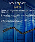Close-up of 10 Pack Horizontal Lacing Bars With 2 Inch Offset At 75 Degrees for 19 Inch Server Rack in data center.