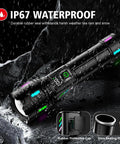 IP67 waterproof Beast Mode 20000 Lumen LED Flashlight With 30W Power LCD Display USB C 3937ft Beam 12 Hour Run Time