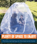 Extra Large Mosquito Net Tent For Beds And Outdoor Use Foldable Pop Up Mesh Canopy With Extra Fine Holes Dual Zipper Enclosure
