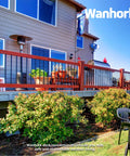 304 Stainless Steel Deck Railing Connectors For 2x4 Wood Handrail And Stair Brackets, Black Finish on outdoor deck.