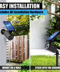 Motion Sensor Solar Spotlight For Outdoors Waterproof Landscape And Yard Lights Super Bright LED Garden Path Lighting Weather Resistant Easy Install No Wiring All Night Illumination For Lawn Patio And Walkways mounted on wall and ground