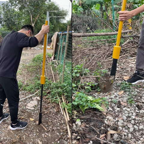Heavy Duty Root Cutting Tool For Digging Through Tree Roots And Stumps Bamboo Root Cutter And Rock Remover in action
