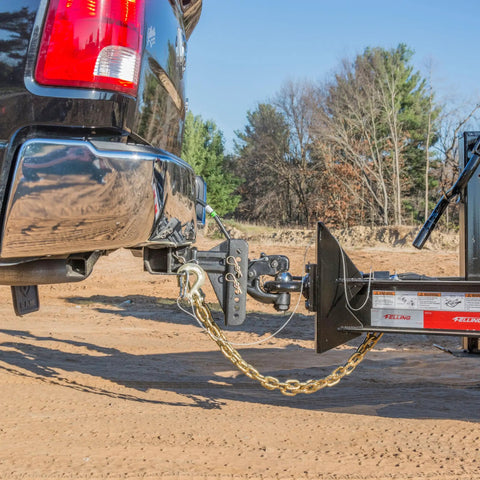 Trailer with Replacement Adjustable Trailer Hitch Ball Mount Shank for 2-1/2 Inch Receivers on a sunny day