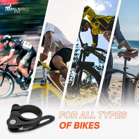 Ultralight Quick Release Seatpost Clamp 34.9 mm For Bikes CNC 7075 Aluminum Anti Rust Anodized Black Finish Ultra Durable And Lightweight