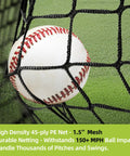 Baseball hitting net of Mobile 24Ft Baseball Batting Cage With Wheels Portable Heavy Duty Hitting Cage Fully Enclosed Tunnel Kit