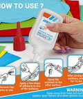 Hand applying Fast Setting CA Glue With Activator Two Pack For Woodworking And DIY Projects steps on colored paper