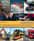 Various vehicles such as motorcycles, jet skis, jeeps, and trucks used with Pro Grade DT Connector Kit for automotive wiring.