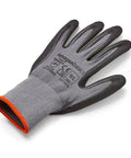 Micro Foam Nitrile Coated Safety Work Gloves With Touch Screen Compatible Nylon Liner Grey Size 9 Large 6 Pack Durable Grip