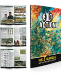 World War II 28mm Tabletop Battle Game Starter Set field manual cover and pages displayed.