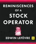 Cover of Reminiscences Of A Stock Operator Hardcover showcasing bold title and author Edwin Lefèvre with graphic elements.