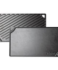 Reversible Cast Iron Grill And Griddle Pan For Two Burners 16.75 By 9.5 Inches Preseasoned PFAS Free Cookware With Dual Sided Surface