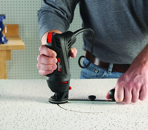 Beefy 5.5 Amp High Performance Spiral Saw Kit With 3 Collects And 2 Bits For Plunge Cuts Freehand Cuts And Cutouts, Lightweight One Hand Use, 30,000 RPM Power Tool For Precise Wood Drywall And Tile Work