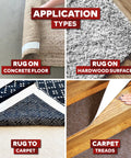 Double Sided Rug Gripper Tape for Carpets and Hardwood Floors 2 Feet By 5 Yards Three Inch Core Easy To Use Area Rug Tape applications