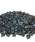 Pile of Black 12 24 Cage Nuts 500 Pack For Square Hole Rack Rails Snap In Design Hardened Steel Hardware USA Made