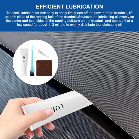 Universal Silicone Treadmill Lubricant Oil For Sole Spirit Xterra And Fuel Fitness Treadmills Plus Other Home Gym Machines Includes Cleaning Cloth And Brush For Easy Maintenance, Quiet Smooth Deck And Belt Operation, tube and brush