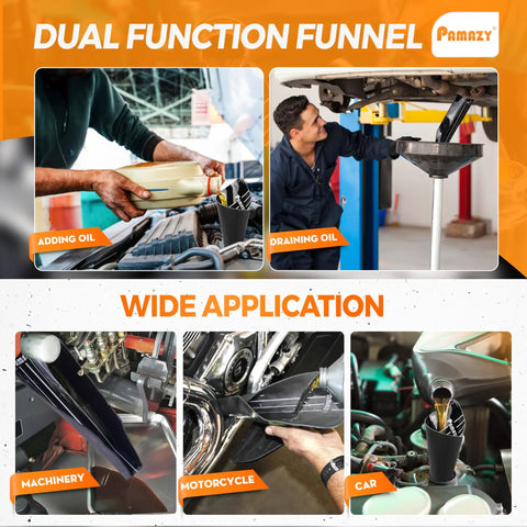 Silicone Oil Funnel Large 19.7 Inch By 7.87 Inch Reusable Foldable Spill Free Draining Tool in automotive and industrial use