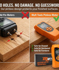 Pinless Moisture Meter For Drywall And Wood Two Inch Scan Detect Hidden Water Damage Behind Walls With Quick Readings Pro Grade Lumber Moisture Tester For DIYers And Pros on wood